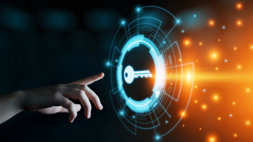Hand reaching for a digital car key symbol, representing its adoption in the automotive sector