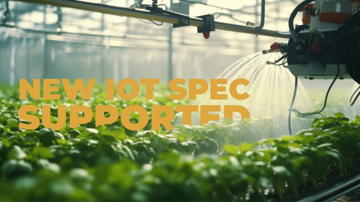 Smart greenhouse where a robot waters plants, illustrating an eSIM-based IoT application.